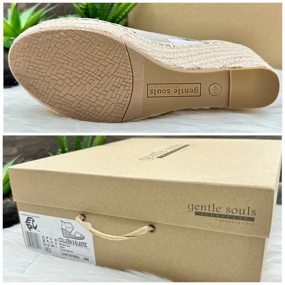 NIB Gentle Souls by Kenneth Cole Colleen X Elastic Espadrille Suede Wedge Sandal - Picture 13 of 14